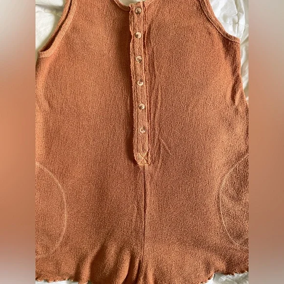 Billabong Fade Away Knit Romper in Burnt Orange - Picture 4 of 16
